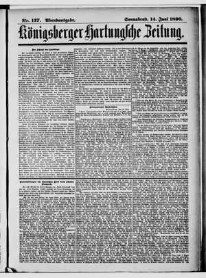 Königsberger Hartungsche Zeitung on Jun 14, 1890