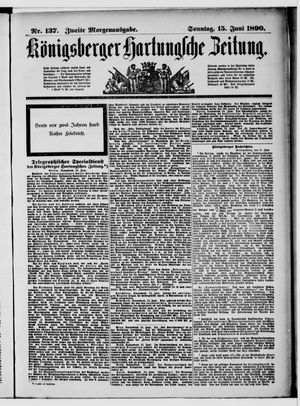 Königsberger Hartungsche Zeitung on Jun 15, 1890