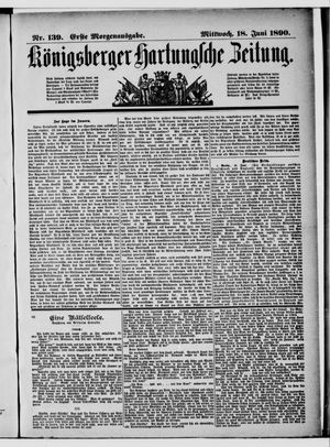Königsberger Hartungsche Zeitung on Jun 18, 1890