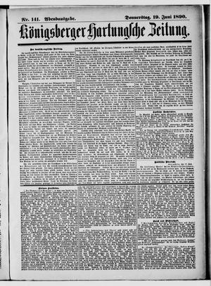 Königsberger Hartungsche Zeitung vom 19.06.1890