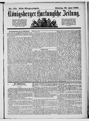 Königsberger Hartungsche Zeitung vom 22.06.1890