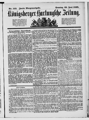 Königsberger Hartungsche Zeitung vom 22.06.1890