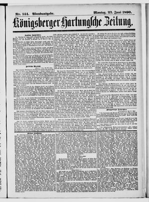 Königsberger Hartungsche Zeitung vom 23.06.1890