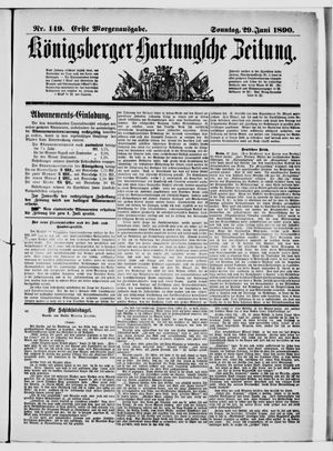 Königsberger Hartungsche Zeitung vom 29.06.1890