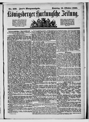 Königsberger Hartungsche Zeitung vom 12.10.1890