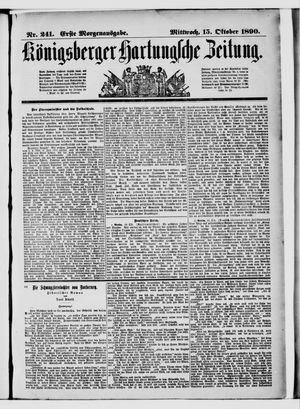 Königsberger Hartungsche Zeitung vom 15.10.1890