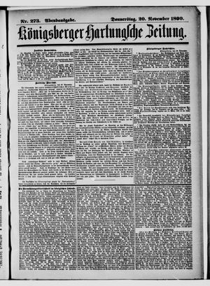 Königsberger Hartungsche Zeitung vom 20.11.1890