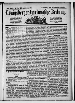 Königsberger Hartungsche Zeitung vom 23.11.1890