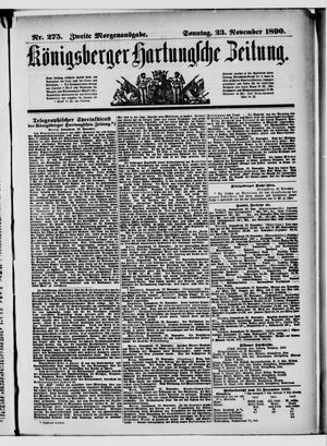 Königsberger Hartungsche Zeitung vom 23.11.1890