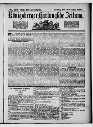 Königsberger Hartungsche Zeitung vom 28.11.1890