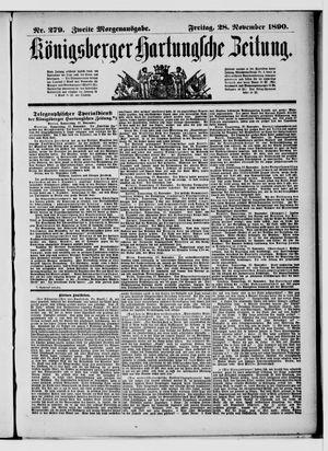 Königsberger Hartungsche Zeitung vom 28.11.1890