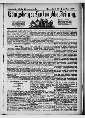 Königsberger Hartungsche Zeitung vom 13.12.1890