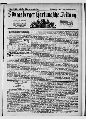 Königsberger Hartungsche Zeitung on Dec 21, 1890