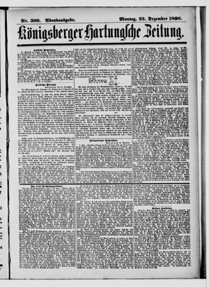 Königsberger Hartungsche Zeitung vom 22.12.1890