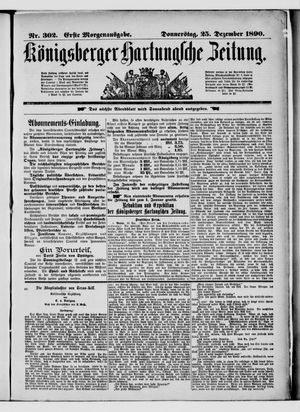Königsberger Hartungsche Zeitung vom 25.12.1890