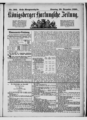 Königsberger Hartungsche Zeitung vom 28.12.1890