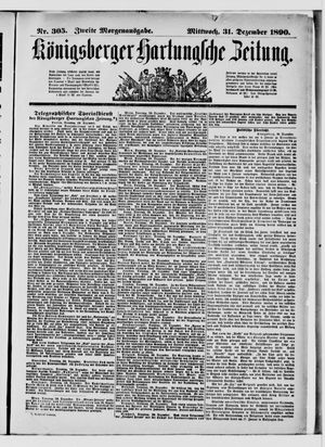 Königsberger Hartungsche Zeitung vom 31.12.1890