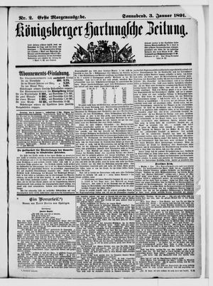 Königsberger Hartungsche Zeitung on Jan 3, 1891