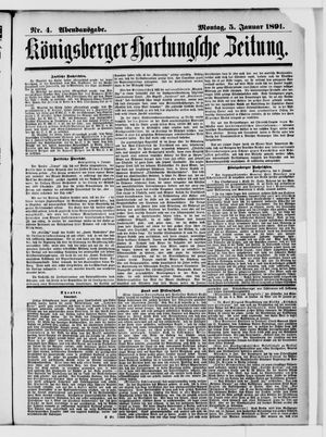 Königsberger Hartungsche Zeitung vom 05.01.1891