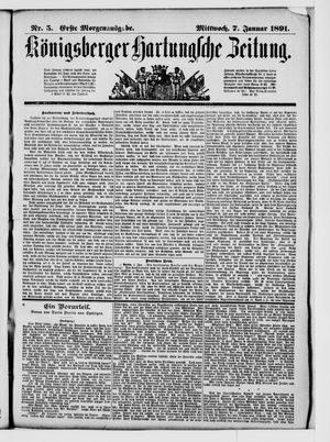Königsberger Hartungsche Zeitung vom 07.01.1891