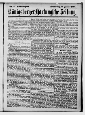 Königsberger Hartungsche Zeitung vom 08.01.1891