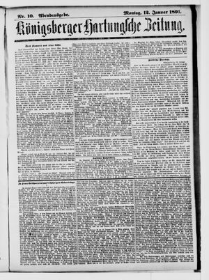Königsberger Hartungsche Zeitung vom 12.01.1891