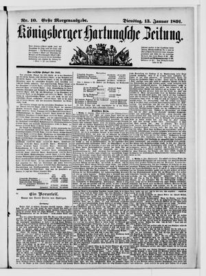 Königsberger Hartungsche Zeitung on Jan 13, 1891