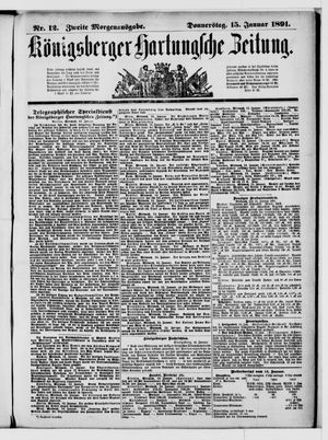 Königsberger Hartungsche Zeitung vom 15.01.1891