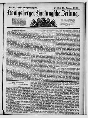 Königsberger Hartungsche Zeitung vom 16.01.1891