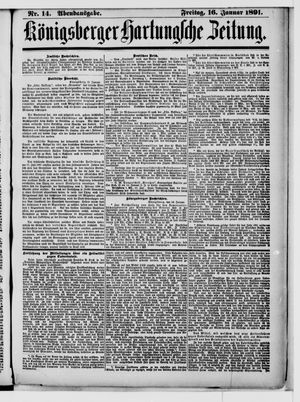Königsberger Hartungsche Zeitung vom 16.01.1891