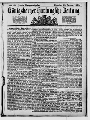 Königsberger Hartungsche Zeitung vom 18.01.1891