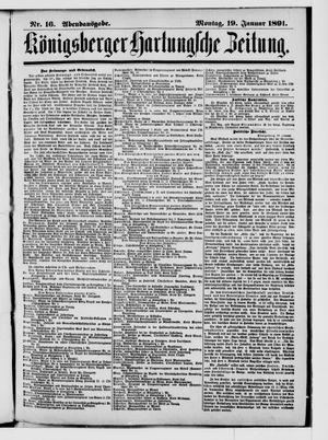Königsberger Hartungsche Zeitung on Jan 19, 1891