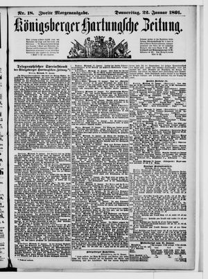 Königsberger Hartungsche Zeitung on Jan 22, 1891