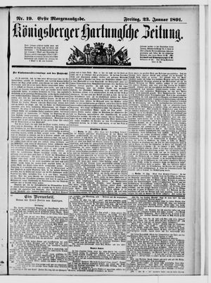 Königsberger Hartungsche Zeitung vom 23.01.1891