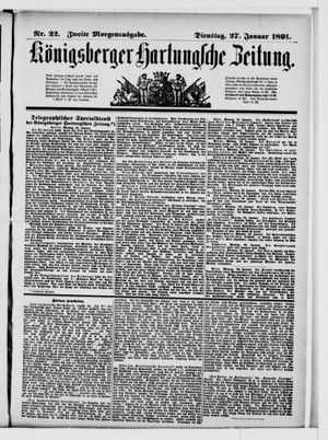 Königsberger Hartungsche Zeitung vom 27.01.1891