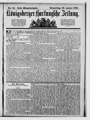 Königsberger Hartungsche Zeitung vom 29.01.1891