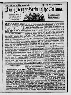 Königsberger Hartungsche Zeitung vom 30.01.1891