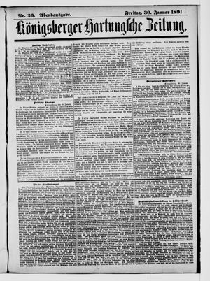 Königsberger Hartungsche Zeitung vom 30.01.1891