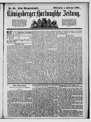 Königsberger Hartungsche Zeitung vom 04.02.1891