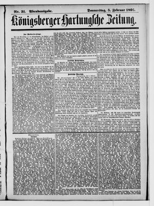 Königsberger Hartungsche Zeitung vom 05.02.1891