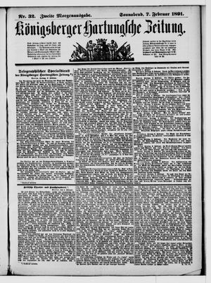 Königsberger Hartungsche Zeitung vom 07.02.1891