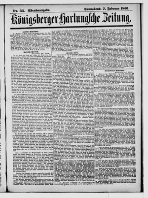 Königsberger Hartungsche Zeitung vom 07.02.1891