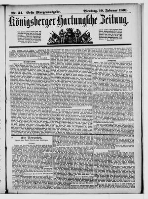 Königsberger Hartungsche Zeitung vom 10.02.1891