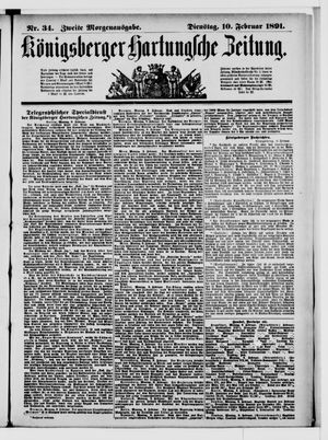 Königsberger Hartungsche Zeitung vom 10.02.1891