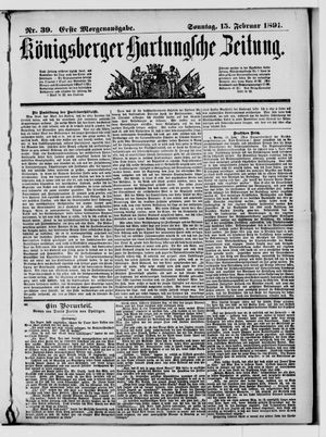 Königsberger Hartungsche Zeitung vom 15.02.1891