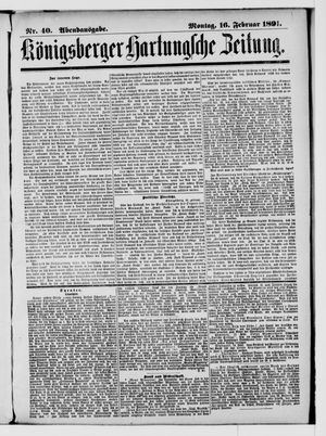 Königsberger Hartungsche Zeitung on Feb 16, 1891