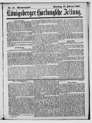 Königsberger Hartungsche Zeitung vom 17.02.1891
