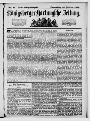 Königsberger Hartungsche Zeitung vom 19.02.1891