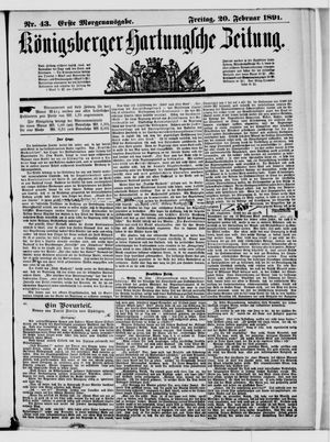Königsberger Hartungsche Zeitung vom 20.02.1891