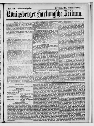 Königsberger Hartungsche Zeitung vom 20.02.1891